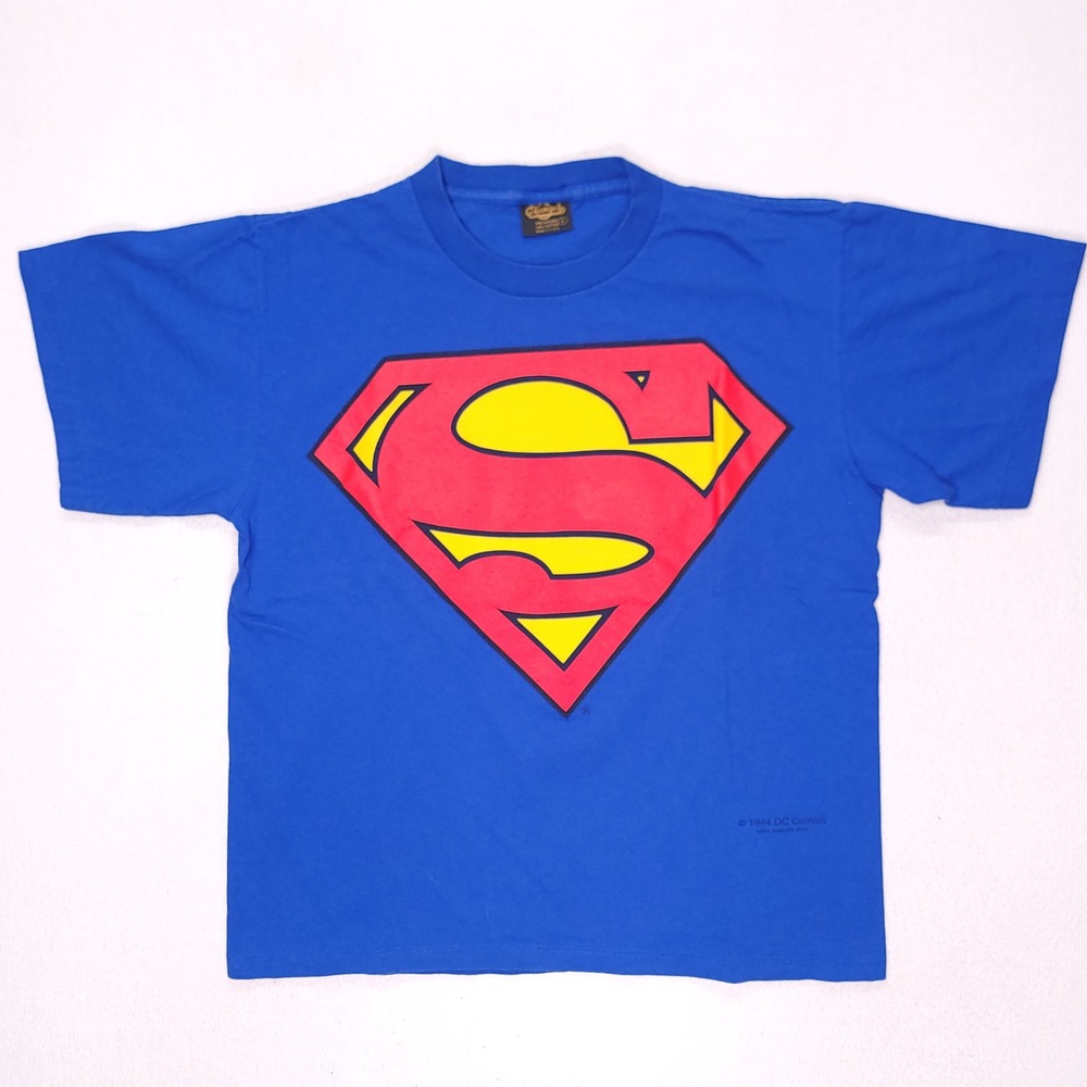 Vintage Changes Superman Graphic T-Shirt Blue DC Comics Single Stitch USA Mens L